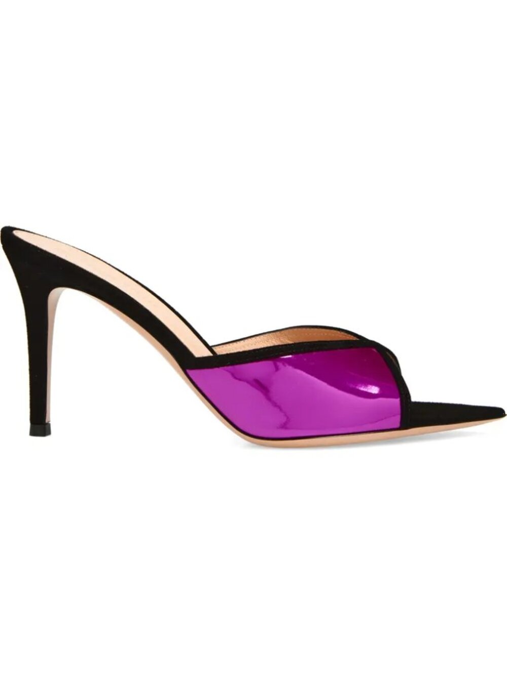 Gianvito Rossi Metallic Suede Mule Sandals